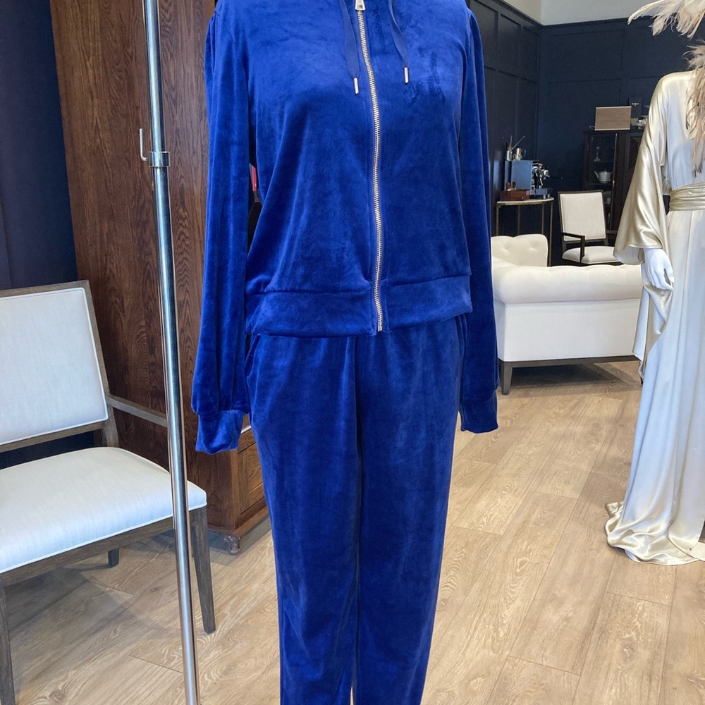 Blue Women's Velour 2 Piece